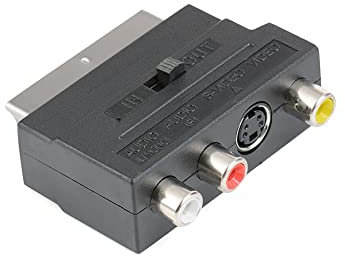 BLKing SCART to 3 RCA & S-Video Adapter, Switchable SCART Male to 3x RCA Female, Phono Video Audio Adapter, Convertor Box