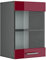 Vicco Küchenglasschrank R-Line, Glashängeschrank, Bordeaux Hochglanz/Anthrazit, 40 cm