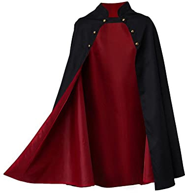 MyheroCos Wirt Mantle cosplay kostym herr vampyr cape kostym röd svart mantel, svart, medium