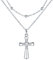 Lydreewam Kreuz Kette für Damen 925 Sterling Silber Kruzifix Doppel Layered Halskette mit 3A Zirkonia & Geschenkbox, Halskette für Weihnachten Christliche Kommunion, verstellbar 40+5cm