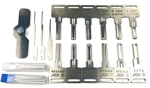 Kit professionnel de crochetage de serrure en feuille d'étain, 12 clés maîtres, assorties avec une feuille d'étain pour crocheter, ouvrir rapidement les serrures de porte