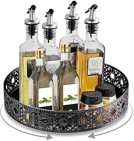 Kühlschrank Organizer Drehteller Organizer Gewürzregal 360° Drehteller Gewürz Organizer Küchen Organizer Gewürzhalter Schrank Organizer für Küche Gewürze Gewürzgläser, Schränke (11in)