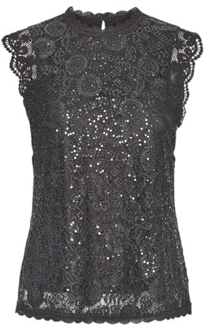 PIECES Pcolline Sl Lace Sequins Top Noos