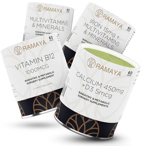 Bariatric Multivitamin Iron Calcium B12 & Minerals 1 PER Day for Gastric Sleeve Bypass Surgery Supplements 60 Tablets Each (2-Month Supply)