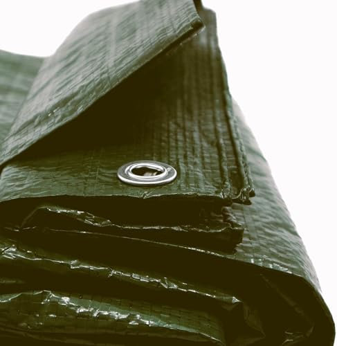 TMV24 Abdeckplane 3 x 4m GRÜN Wasserdicht + 1 EW-Chip! Gewebeplane mit Ösen Gartenplane Tarnplane Plane für Outdoor & Garten Holz Gartenmöbel Camping & Survival Ausrüstung Abdeckfolie 300 x 400 cm