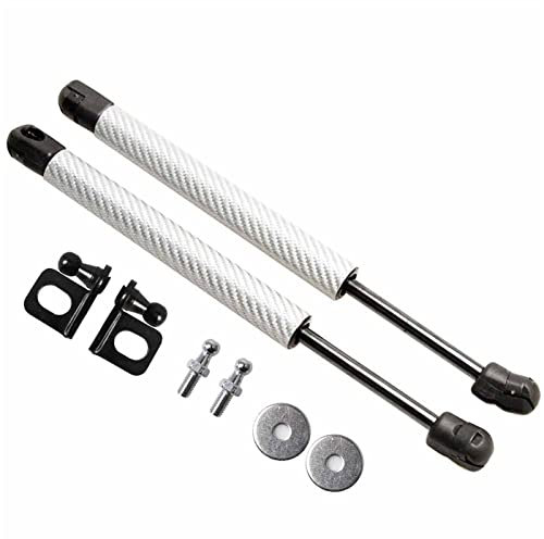 DZSQHDSAF Compatible para para Carisma 1995-2004 2X Amortiguador Choque Capó Delantero Fibra Carbono Resorte De Gas Muelle neumático(Plata)
