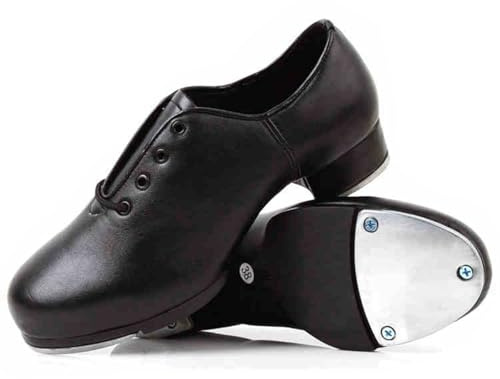 Leichtrit Zapatos claqué de tacón bajo,Zapatos de Claque,Student Jazz Tap,Zapatos de Jazz Tap Mujer,Zapatos de Tap Niñas,Antideslizante,Diseño de Cordones Ajustables,para representaciones escénicas