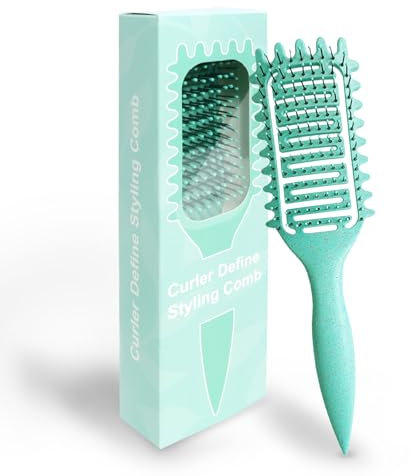 Qufiiry Brosse à cheveux sans tirer, brosse à cheveux démêlante professionnelle unique, pour femmes et hommes, verte
