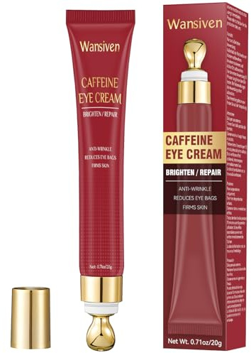 Wansiven Eye Cream, Anti-Aging Under Serum, Anti-Wrinkle Moisturizing with Niacinamide Hyaluronic Acid and Caffeine for Men and Women (Red, 20 g)