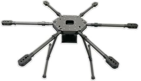 HF920 mm Hexacopter ramsats 920 mm hjulbas 20 mm kolfiberarmar Paraplyfällbart system 1,35 kg Lättviktskropp for teknisk forskning och utveckling 1 set