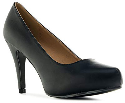 Andres Machado - AM293 - Schöne Pumps aus verschiedenen Materialien mit 9 cm Absatz.EU 32 bis 35 und 42 bis 45, Schwarz, 42 EU