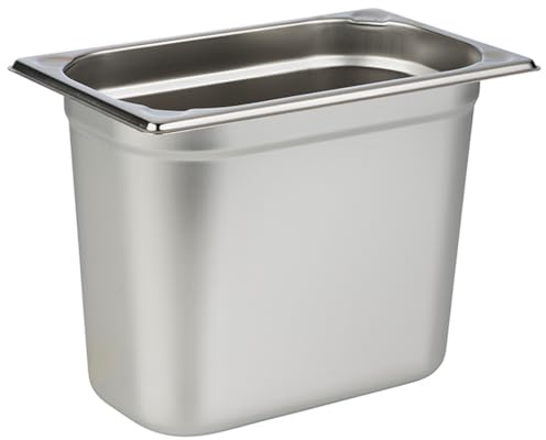 APS 81408 Récipient GN 1/4, acier inoxydable Récipient gastronorme, dimensions 265 x 160 mm/hauteur 200 mm/volume 5,5 litres