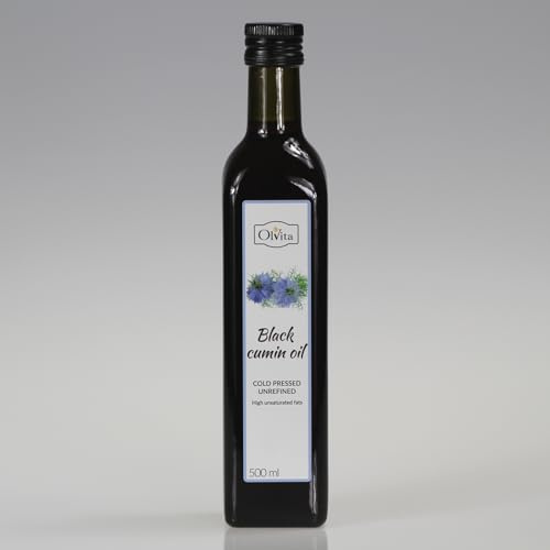 Ol’Vita: Huile de cumin noir - vierge pressé à froid – 100% Naturelle Nigella Sativa 500ml
