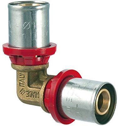 TDM 16er Pressfitting Bogen/Winkel 90° – für 2,0mm Rohr, Aluverbund- und Mehrschichtverbundrohr, DVGW geprüft, 16 x 16