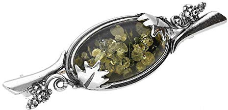 Broche de ámbar de estilo victoriano y contemporáneo, para mujer, plata de ley 925, joyería de ámbar para mujer, Plata esterlina Joya, Ámbar