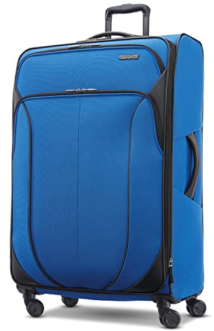 American Tourister 4 KIX 2.0 Softside erweiterbares Gepäck, klassisches Blau, 28 Spinner, Klassisches Blau, 28 Spinner, 4 Kix 2.0 Softside erweiterbares Gepäck mit Drehrollen