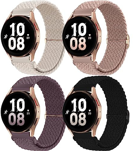 chinbersky 20mm Nylon Geflochtenes Armband Kompatibel mit Samsung Galaxy Watch 4/5/6/7/FE 40mm 44mm Armband/Watch5 Pro/Watch 4&6 Classic/Active 2 40mm 44mm/Watch3 41mm/Gear Sport/Gear S2 Classic