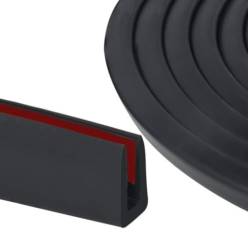 SDLDEER Kantenschutz Blech, 1.5mm x 3m Kantenschutz Gummi U Profil Kantenschutzprofil Fassungsprofil Aus EPDM für Blech, Autotüren, Türen Fenster, Metallplatten, Glasplatten (schwarz)