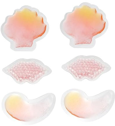 COLLBATH 6 Stück Kühlende Gel Pads Für Augen Und Lippen Heiß Kalt Gelpackungen Wiederverwendbare Therapie Pads Mikrowellengeeignet Für Schwellungen Und Schmerzen Rosa