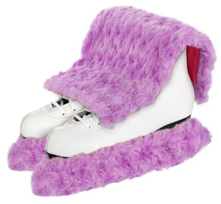 lasuroa Couvre Lames et Serviette pour Patins à Glace, Protège Lames et Tampons pour Patins à Glace Couvre Lames Souples pour Enfants et Adultes Accessoires de Patinage sur Glace Cadeaux (Violet, S)