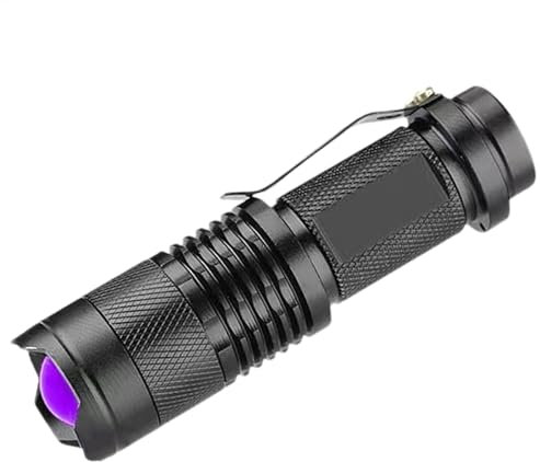 Frfik UV Torch - UV Flashlight, 395NM Ultra-Violet Black Light Detector - LED Portable Handheld Torch, Aluminum Alloy AA/14500 Lithium Battery Torch - Adjustable Focuses for Pet Urine & Stains