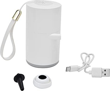 Topyond Air Pump, LED Mini Air Pump, bärbar USB -laddningsbar batteridriven luftpump för uppblåsbara leksaker, luftmadrasser, simningsringar med 4 lätta lägen (Vit)