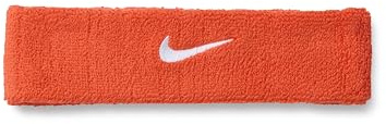 Nike Swoosh Classic Headband Running Fitness Training Sports Hairband, Team Orange/White, One Size