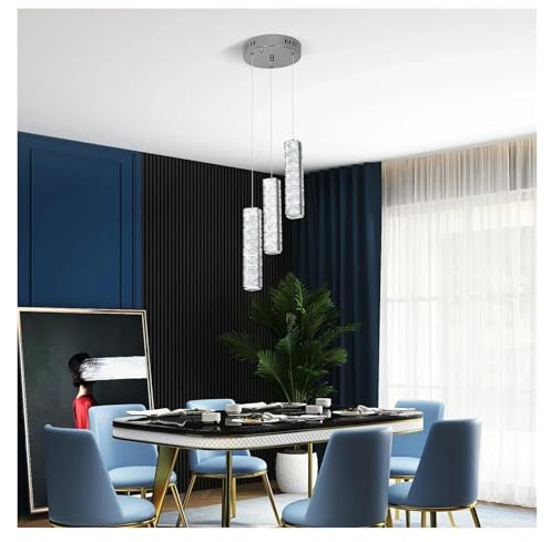 ZZLHY LED Chandelier Salon Pendants Lights Home Decora Crystal Plafond Lampadaires pour l'éclairage de la Chambre (Gradation avec télécommande, 3heads)