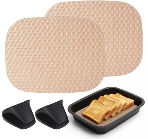 Culinavog 2Pcs Papel de Horno Reutilizable, Láminas para Horno Reutilizables, Paquete alfombrillas de silicona para hornear, alfombrillas antiadherentes sin BPA para la base de gas y con ventilador