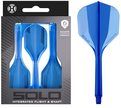 Harrows Solo Integrated Flight & Shaft System – 3 Molded Flights & Shafts – One-Piece Aero Core Construction – Fixed 90° Design for Stability