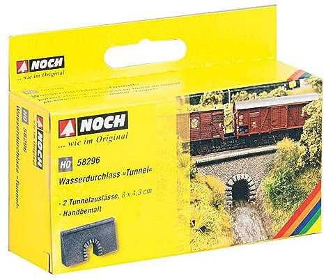 NOCH Wasserdurchlass „Tunnel“, multifunktional, 2 Tunnelauslässe 8 x 4,3 cm für Modellbahn Spur H0 perfekt zur Landschaftsgestaltung