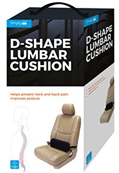 Simply D-Shape Lumbar Cushion, Black, One Size