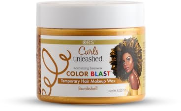ORS Curls Unleashed Bombshell Color Blast Cire de maquillage temporaire pour cheveux, avec cire d'abeille hydratante et huile de ricin, pour une meilleure expérience de coloration