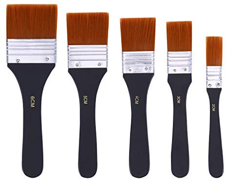 UPOOS Malerpinsel Flachpinsel set, Farbpinsel Ölfarben Bürste Aquarell Ölmalpinsel Pinselset Acrylfarben Lasurpinsel Malerei Lasurpinselsetl 5 Stück