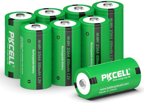 Pilas Recargables,Batería NIMH, 2/3 AA, 1,2 V 650 mAh,para Farolas,8 Piezas, PKCELL
