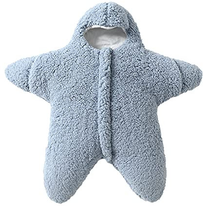 Soapow Baby-Schlafsack mit Seestern, für Neugeborene, aus Fleece, Blau, 76*78*39 cm, (2157595-AM85-2021-FBM)