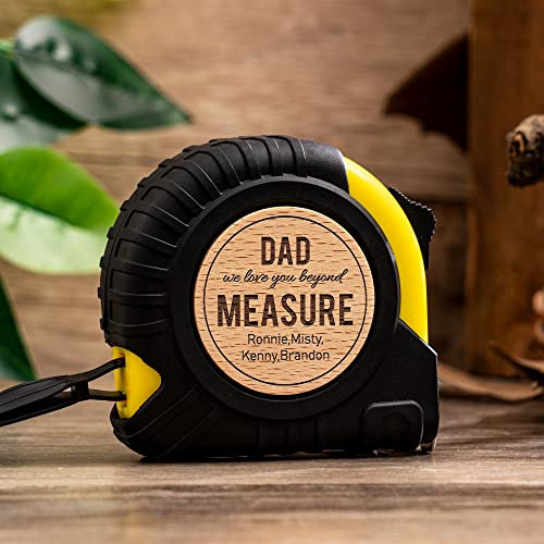 Personalisiertes Maßband, graviertes Maßband, Geschenk für Vater, Opa, Vatertagsgeschenk, niemand misst bis zu Ihnen, Loved Beyond Measure (Buche)