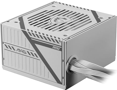 MSI mag A650BNL White – Fuente de alimentación 650 W 80 Plus Bronze, ATX compacta, Ventilador silencioso 120 mm, diseño Blanco, protección Completa (OCP/OVP/OPP/SCP)