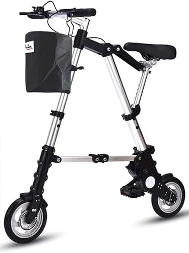 Kcolic 8-Zoll Faltrad, Leichtes Aluminium Faltrad, Bequem Verstellbares City Fahrrad, Aluminiumrahmen, Outdoor Reiserad Für Männer Und Frauen C,8inch