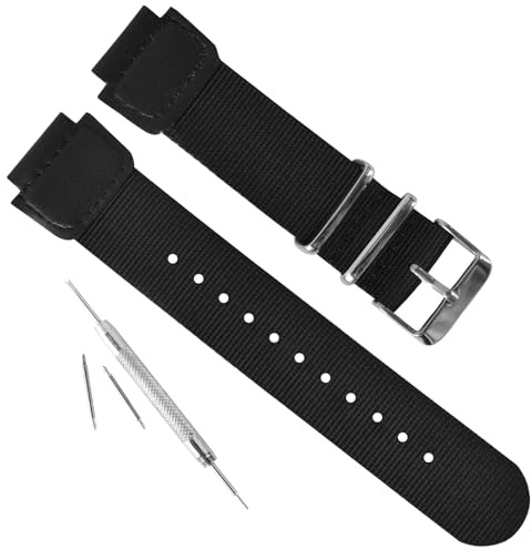 Premium Nylonband kompatibel mit Casio SGW-500 /SGW-300/SGW-400H/AE-1000W/AE-1100/AE-1200/ W-735H/W-S210/W-800H/W-216/210/200/AQ-S810W/AEQ-110/F-108 /MRW-20 0H, 18 mm Ersatz-Lederarmband