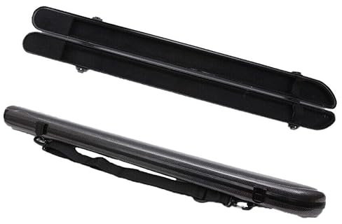 YoungMonic Geigenbogen-Koffer aus Kohlefaser, schützt den Halt, 2 x Violinenbogen, robust, ausgestattet mit Gurten (schwarz)