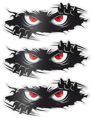 VQEOEOT Auto Aufkleber, 3D Wut Augen-Paar, Wasserdicht, Vinyl, Schwarz, Monster Style, für Auto, Fahrrad, Laptop, Skateboard