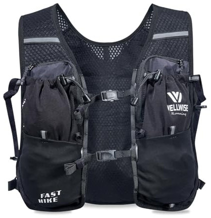 5L Lauf Trinkweste Laufweste Damen Mit Trinkblase,Ultralight Laufweste Herren Running with 1.5L Trinkblase Breatha Adjustable Running Vest for Herren Damen (Black, 5L)