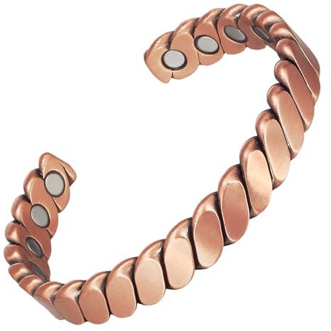 EnerCoppeX magnetarmband i koppar för män och kvinnor med starka magneter, 99,99 % ren solid koppar, armband, smyckesgåva
