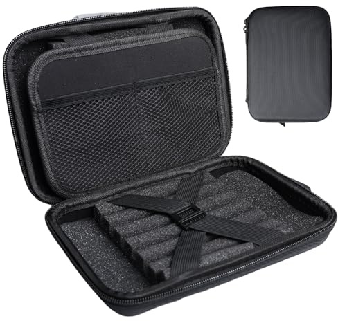 WIYETY - Bolsa de dardos para 12 dardos, estuche rígido de EVA rígido organizador de bolsas de dardos, accesorios de dardos profesionales, caja portátil para consejos, varillas, vuelos y