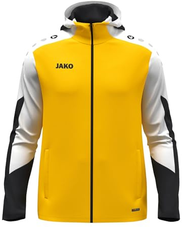 JAKO Giacca con cappuccio unisex Dynamic, giallo/bianco/nero, M