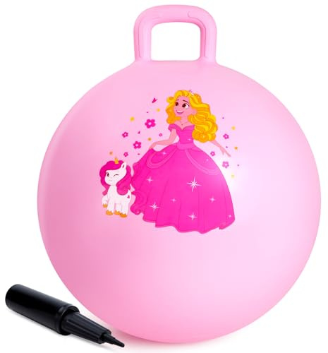 U&C Planet 45 cm Pelotas Saltarinas para Niños 3-8 con Bomba Princesa