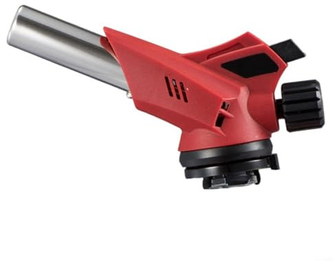 GLFLOW Cannello da cucina butano regolabile a butano per torcia, rotazione di 360 gradi, per cucina, campeggio, saldatura, rosso