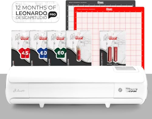 Siser Juliet® Pacchetto Essential – Plotter da Taglio con Lame, Punte, Tappetini e Abbonamento Leonardo™ Pro Inclusi – Per Termovinile, Vinile Adesivo, Carta, Cartoncino e Altri Materiali