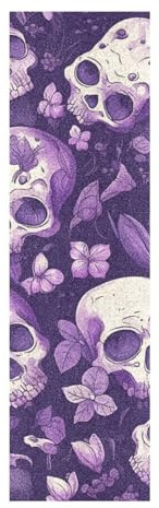 voucong Viola Misterioso Fiore Cranio Grip Tape per Skateboard Impermeabile Scooter Grip Tape 33×9 Pollice Cinta de agarre para Skate